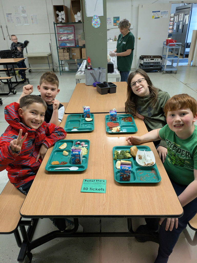 Students at special lunchroom table