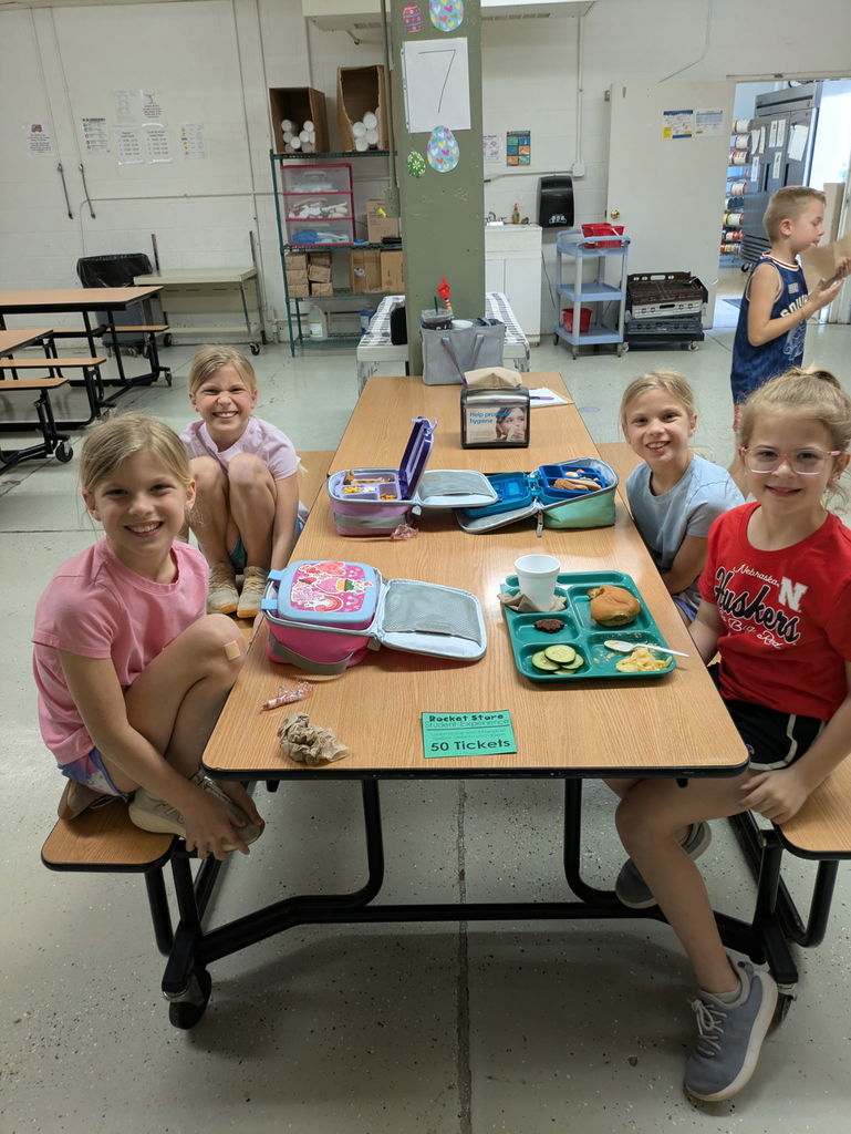 Students at special lunchroom table