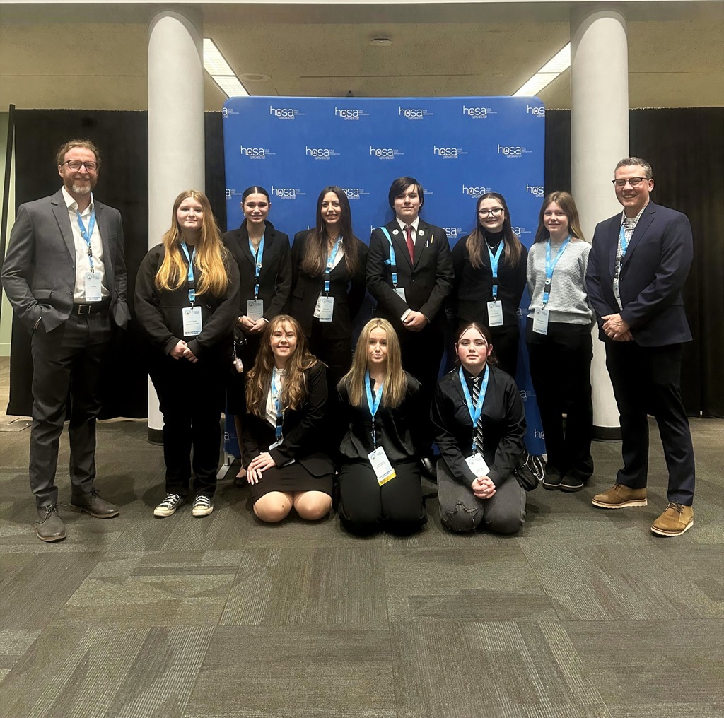 Chimacum students pose for a  group photo at the HOSA conference in Spokane. HOSA is Future Health Professionals organization.. 