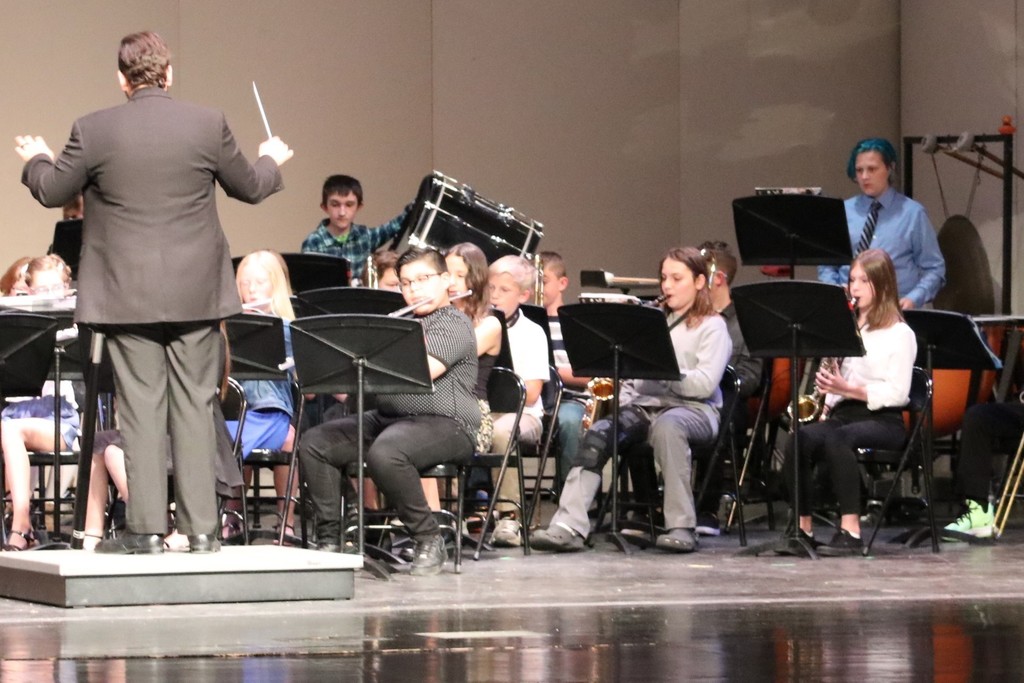 The TMS 6th grade band performs.