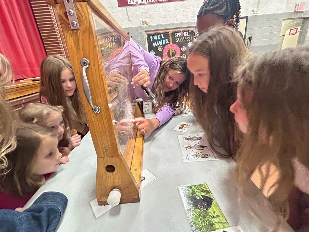 girls looking for queen bee in the hive