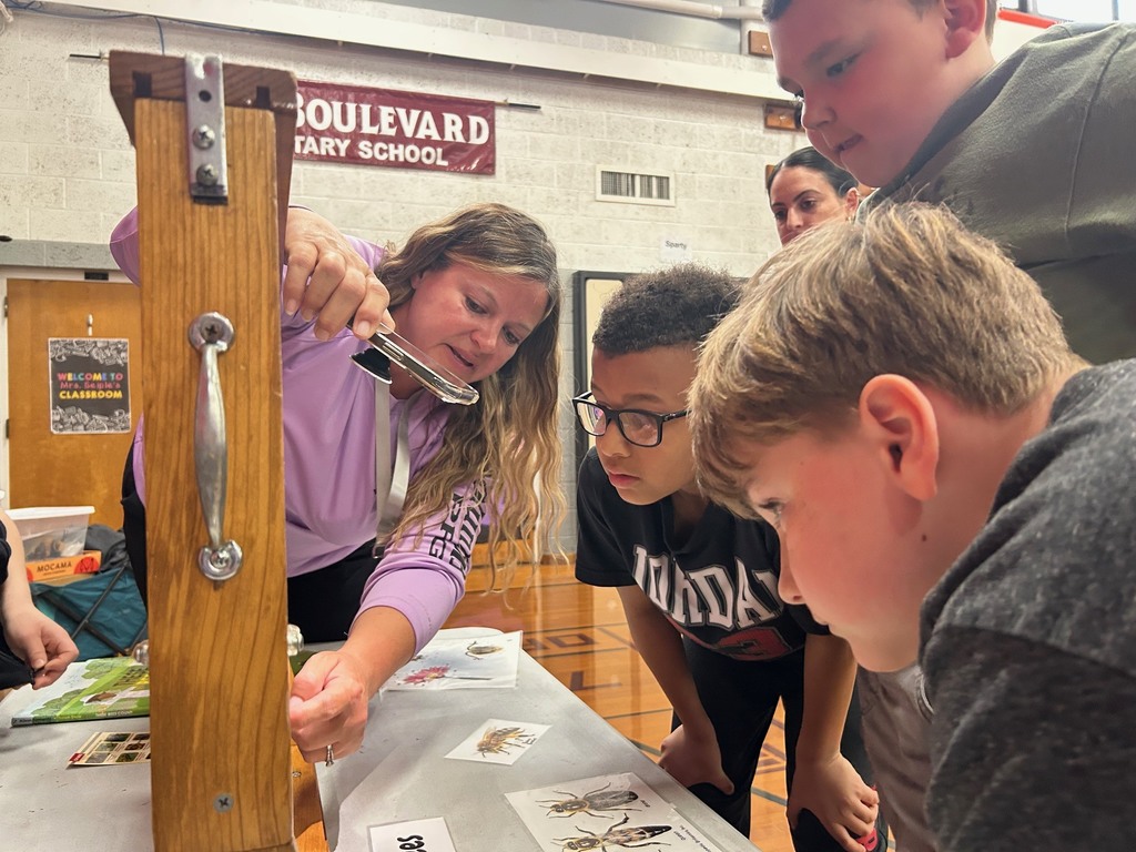 boys looking at bee hive