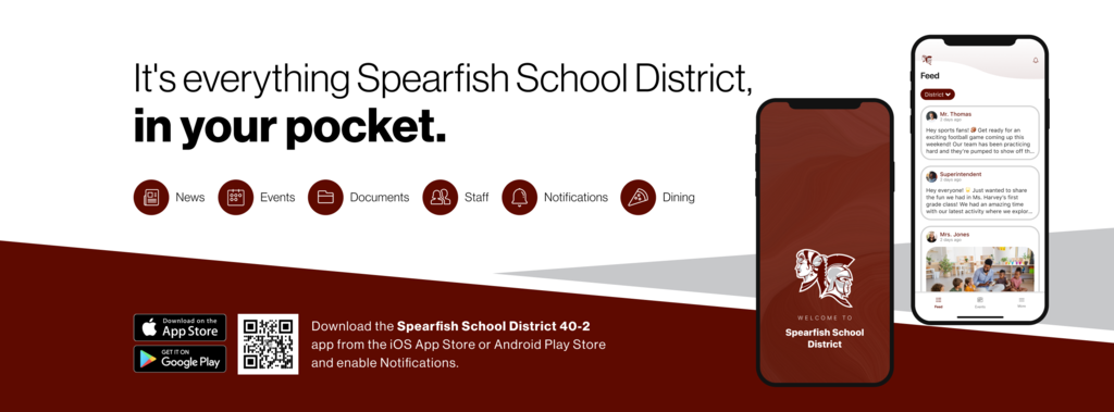 cell phone screen using spearfish school district app
