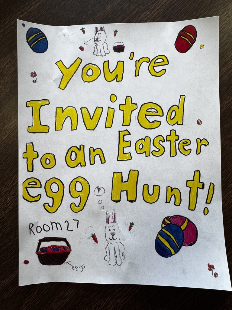 You're Invited to an Easter egg Hunt flyer.
