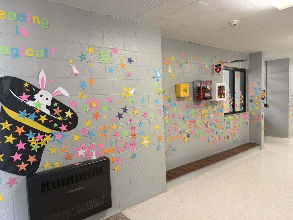 Stars on a poster to represent time spent reading