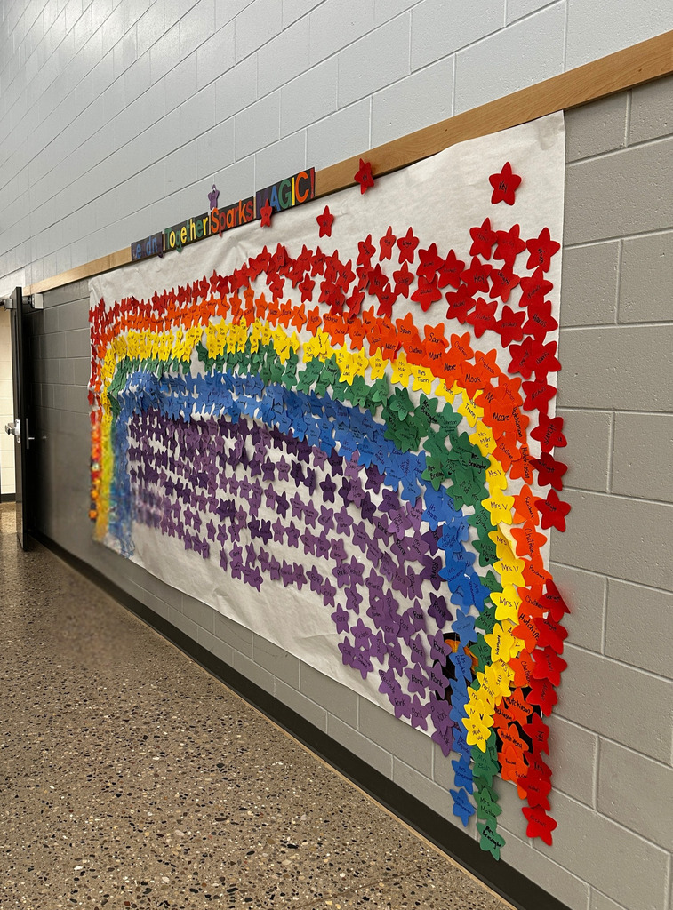 Stars on a poster to represent time spent reading