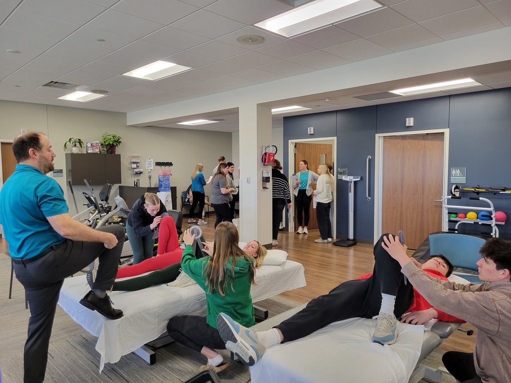 Students check range of motion