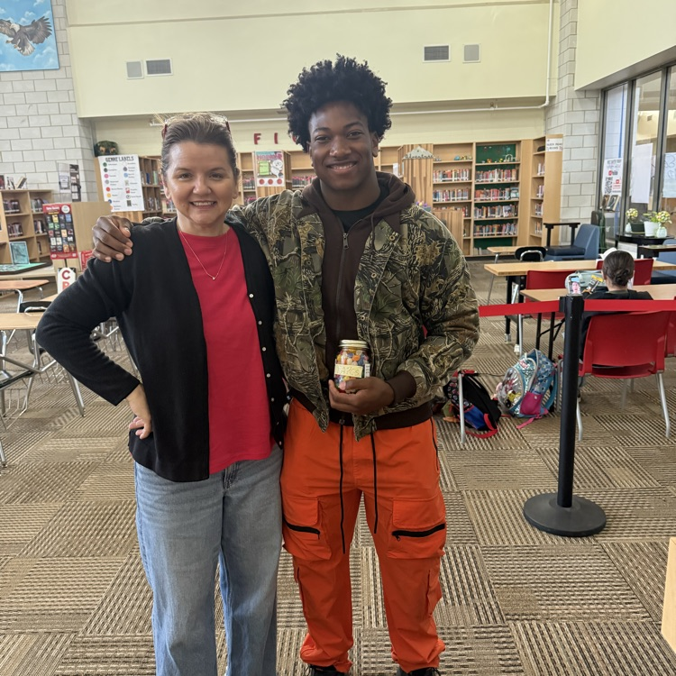 Winner of Jellybean Guessing Contest from the PCHS Media Center and Laurie Griffin Media Specialist