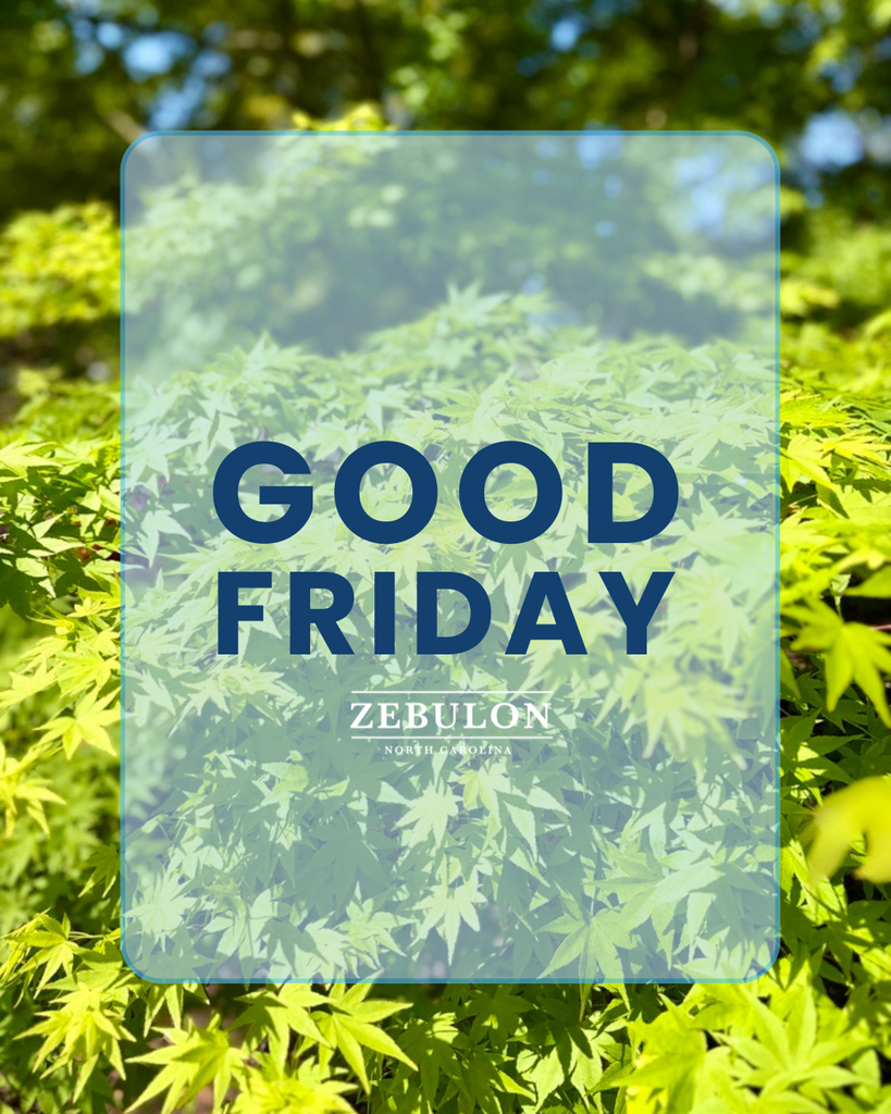 Good Friday post in front of a maple tree