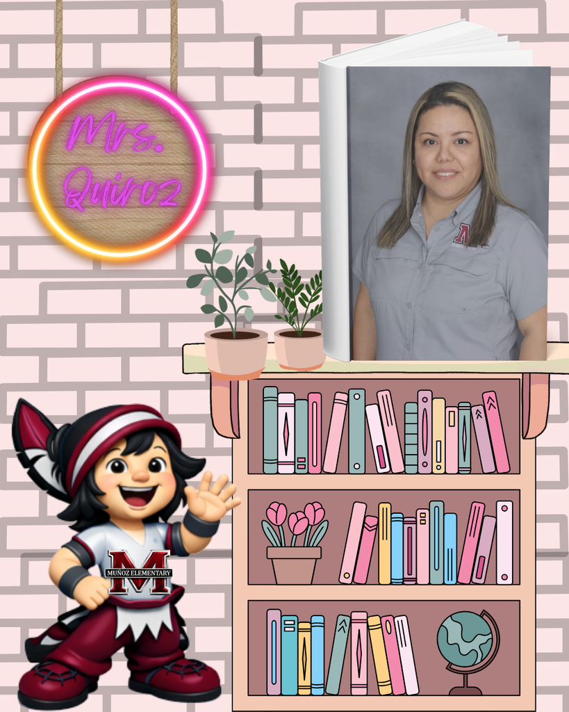 Pink librarian shelf with her picture