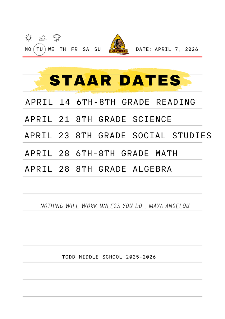 STAAR Dates