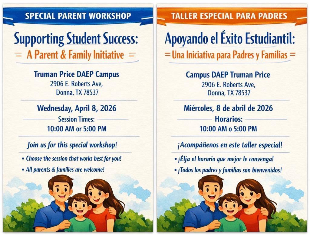 Flyer for a parent meeting at the DAEP