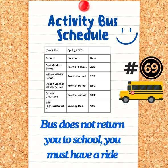 The activity bus schedule. 