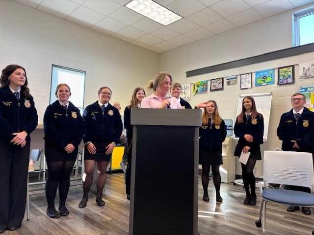 KD AG Students Presenting at the Committee of the Whole Meeting.
