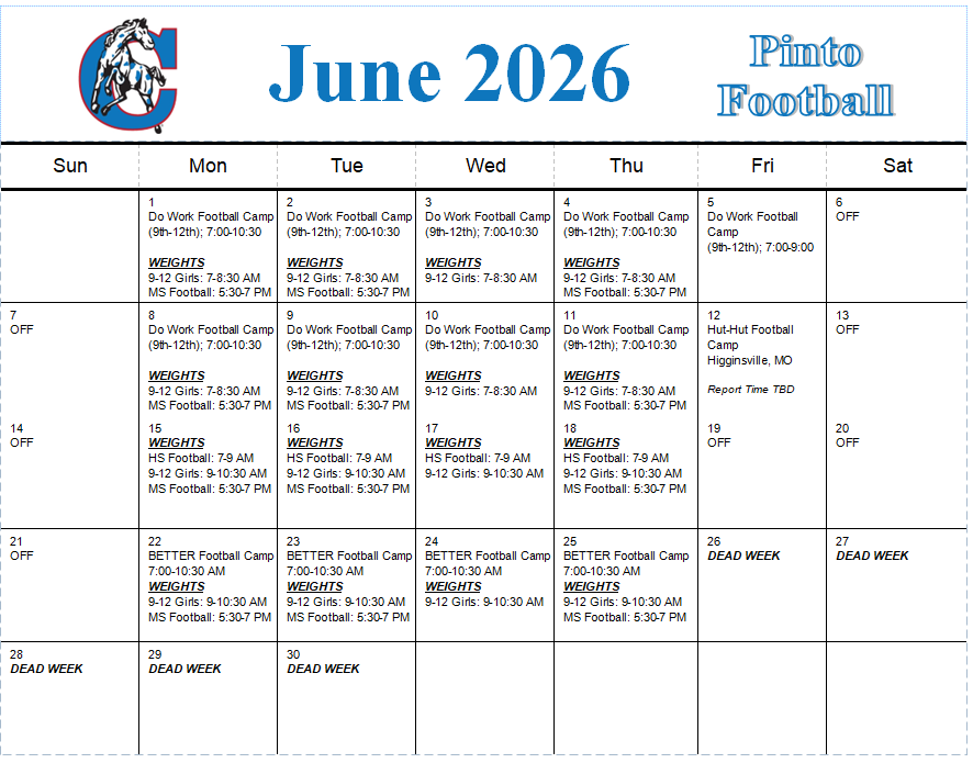 June Calendar