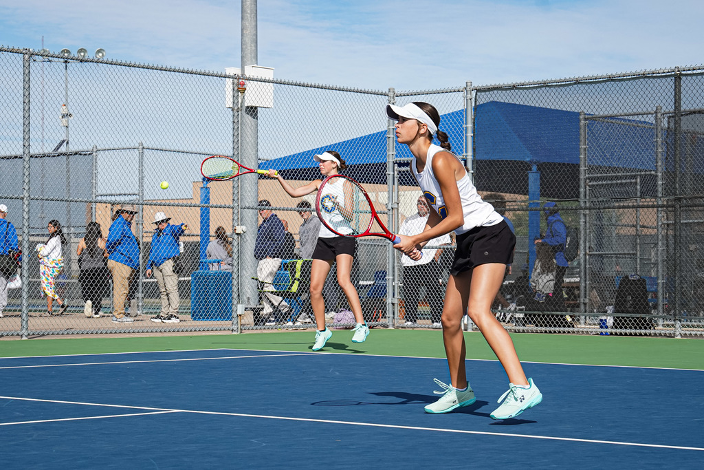 Madison White and McKinely White at district tennis