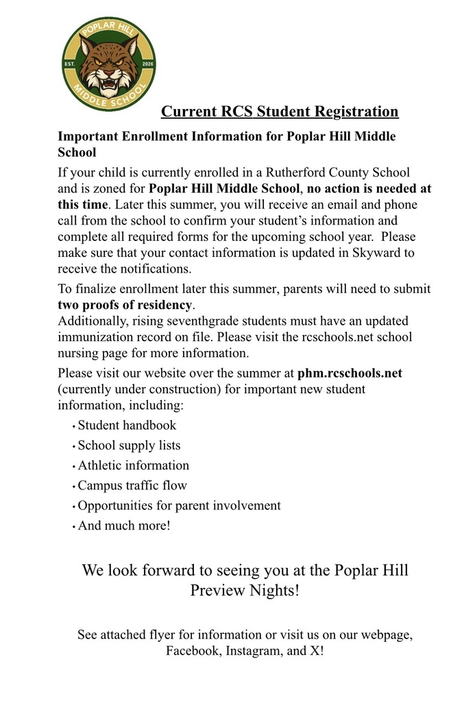 Document showing "Current RCS Student Registration" heading. Below it, there is text about updating information for enrollment. Background is plain white.