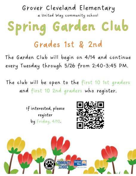 Spring Garden Club flyer. 