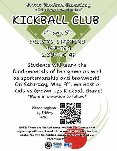 Kickball Club flyer.