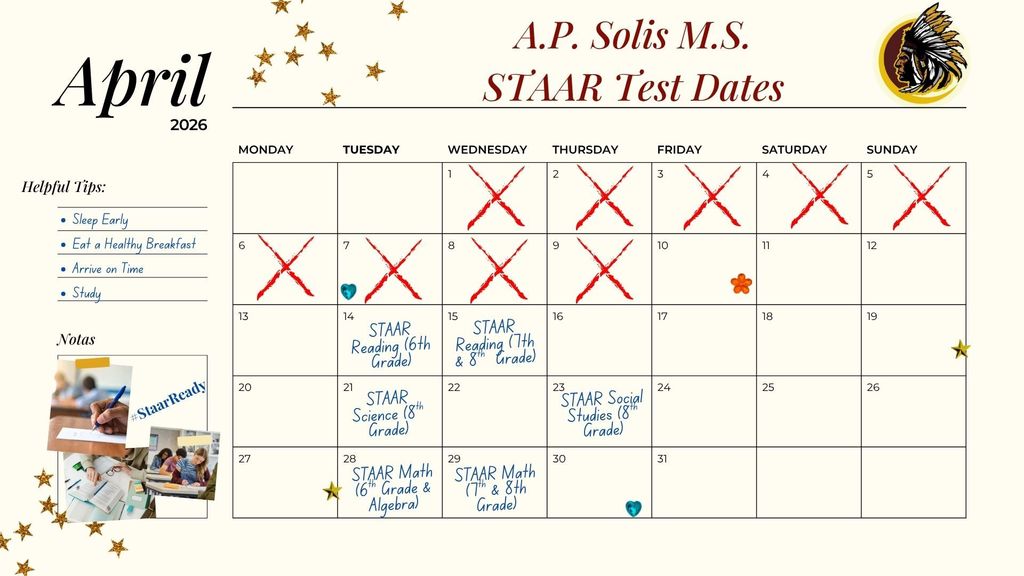 Staar test dates 2026