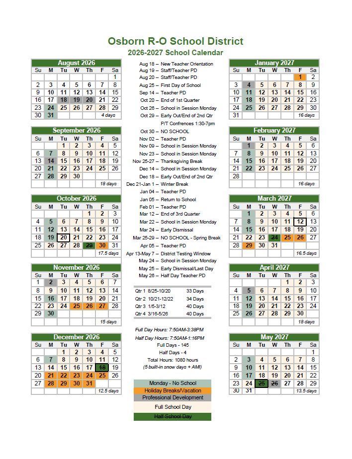 26-27 Academic Calendar