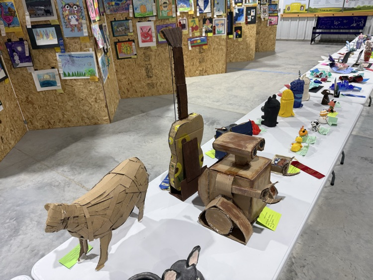 various art pieces using cardboard 