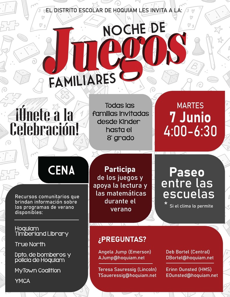 Noche De Juegos Famliares Flyer