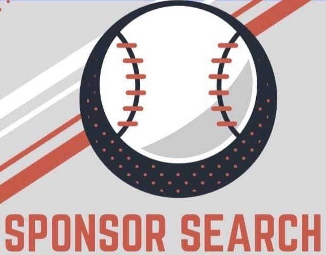 picture of baseball with sponsor search written