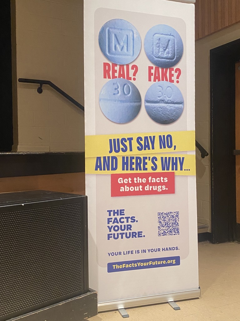 Banner with information about the dangers of illegal drug use
