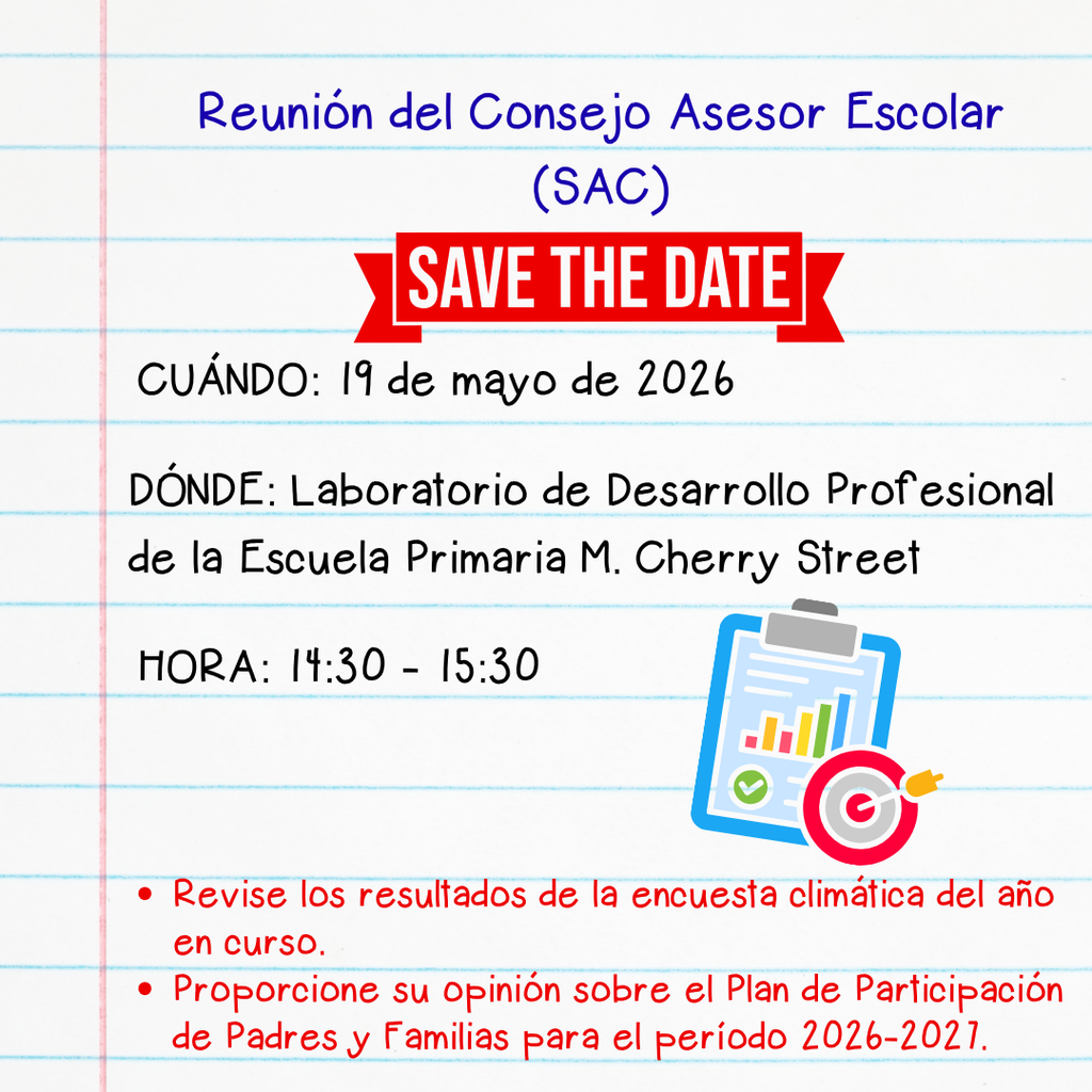 SAC meeting flyer Spanish