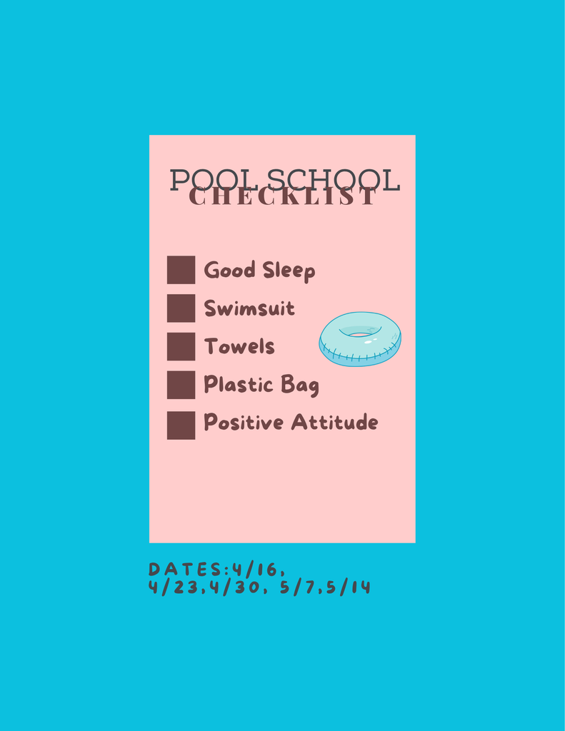 Pool School Checklist