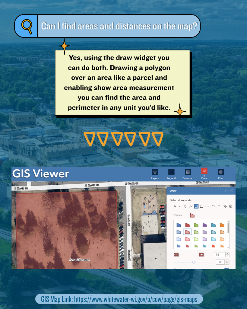 GIS: Can I find areas and distances on the map?