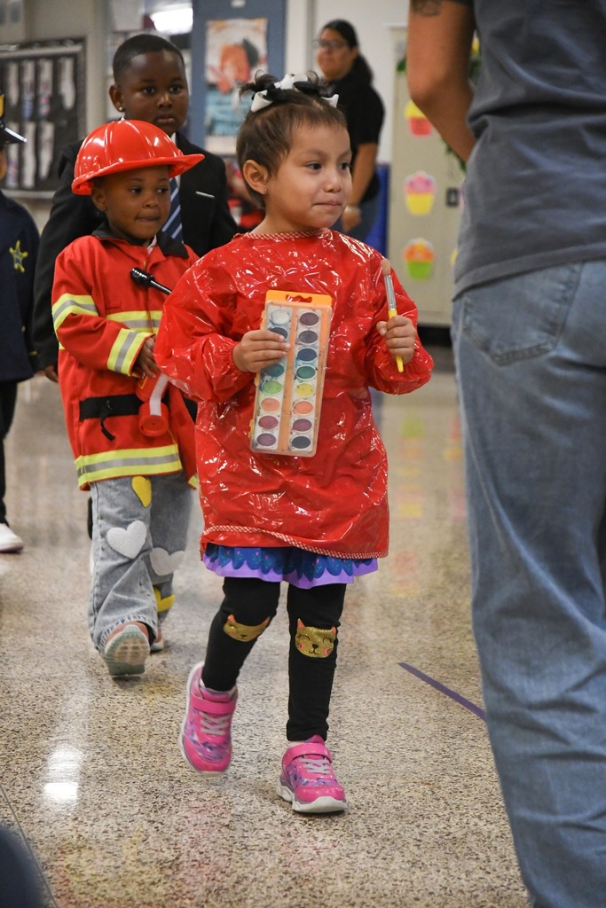 student dressed up as an artist
