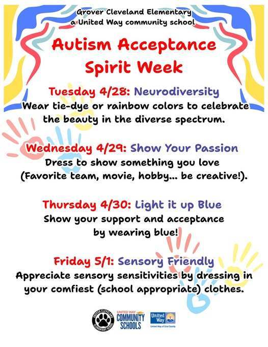 Autism Acceptance Spirit Week Flyer. 