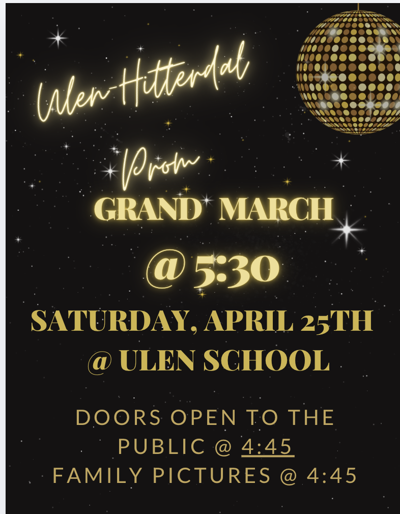 Join us for the Prom Grand March on Saturday, April 25th at 5:30pm!