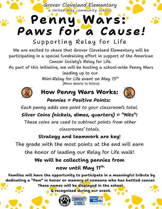 Penny Wars: Paws for a Cause flyer. 