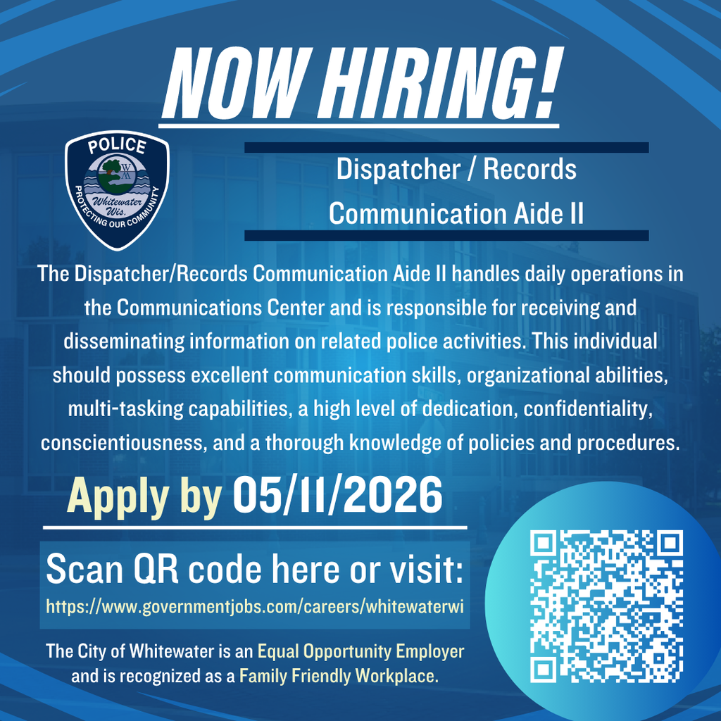 Now Hiring: Dispatcher/Records Communication Aide II