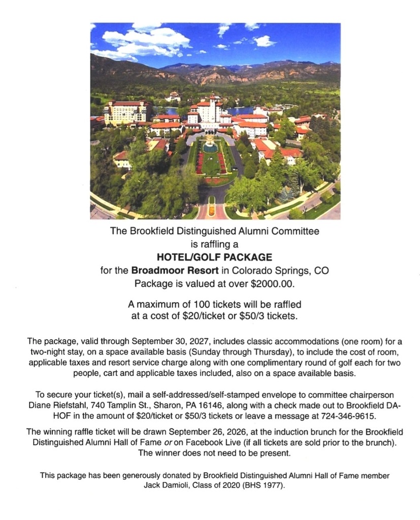 Hotel/Golf Package Raffle