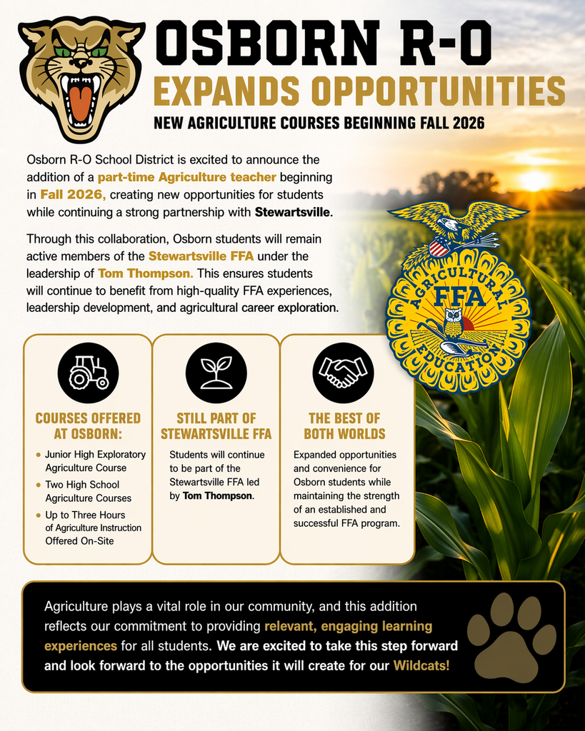 Osborn Adds Agriculture Courses