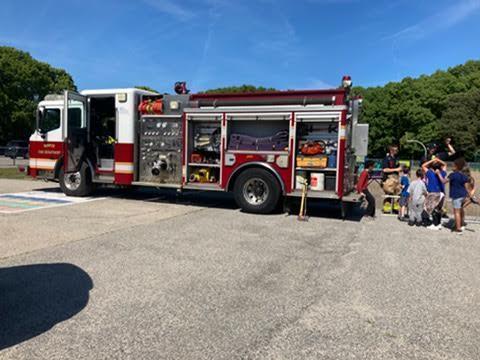 Fire truck and children