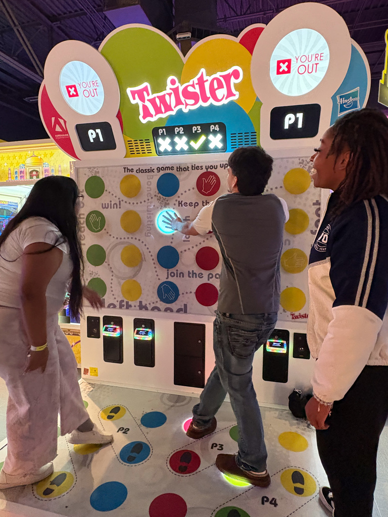 WOSHS student council members playing arcade Twister