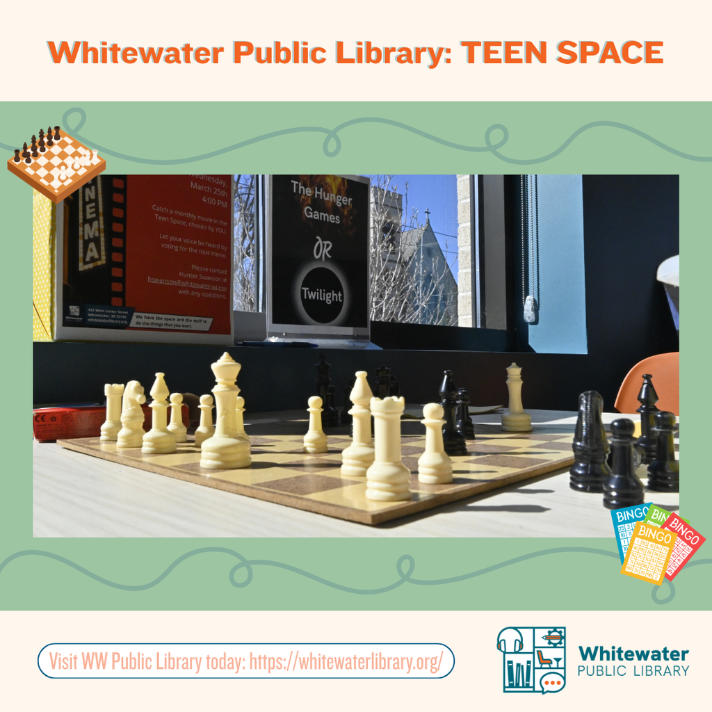 Teens Space: chess board and games on table