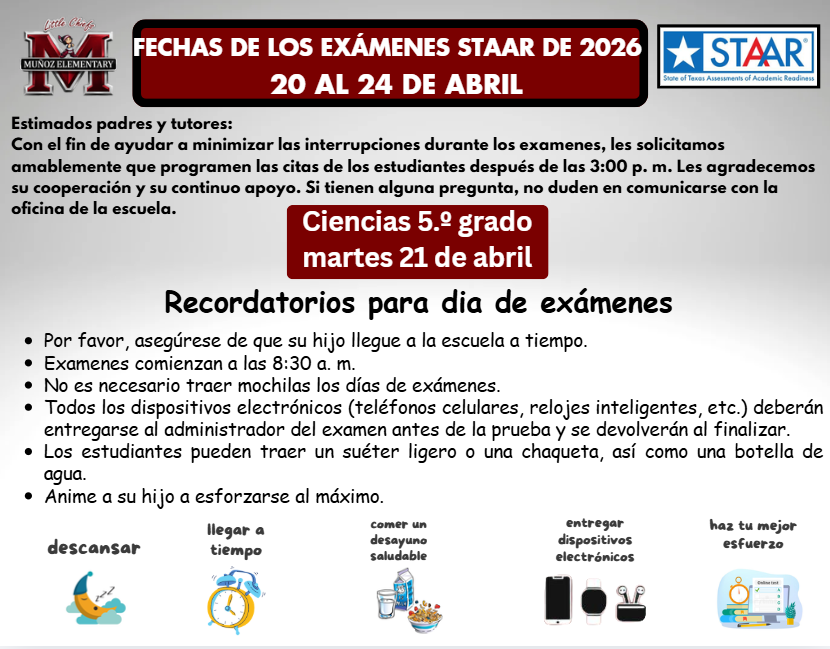 Spanish Science Test Flyer 