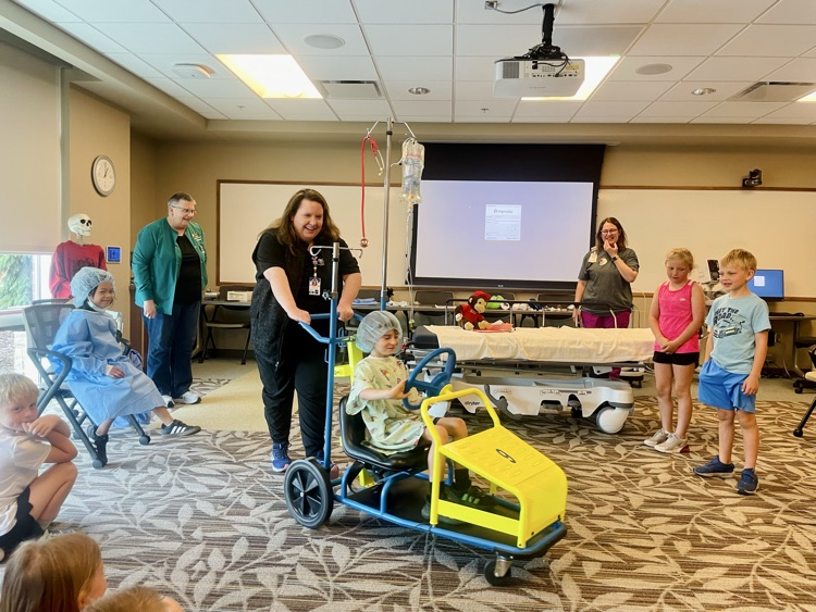 first graders participating in a play at the hospital 