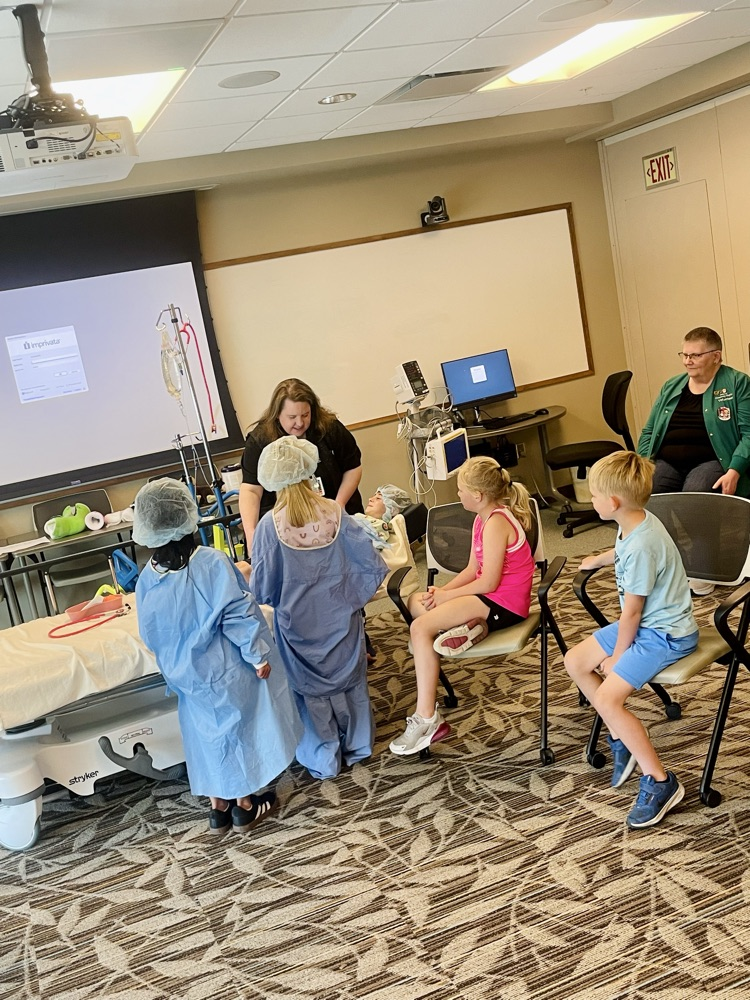 first graders participating in a play at the hospital 