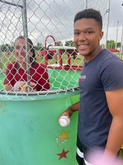 A TMS student dunked his teacher at the dunk tank.
