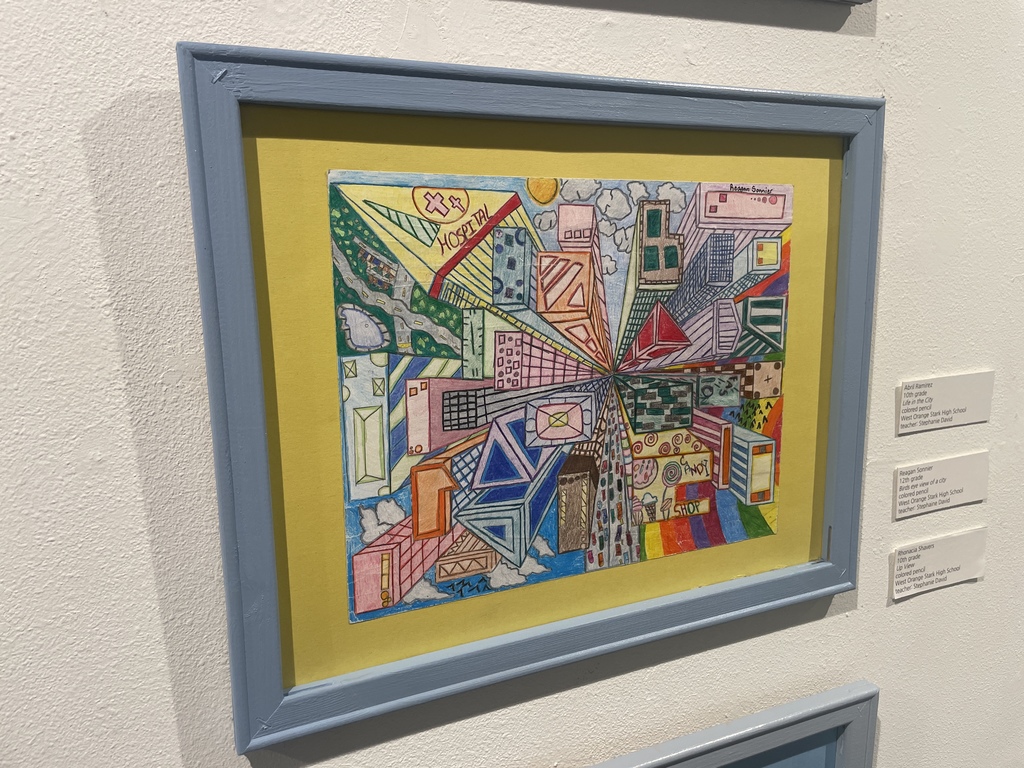 student drawing of a birds eye view of a city