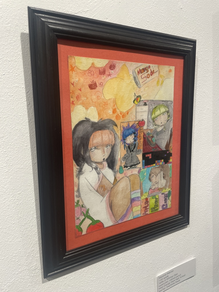 student colored pencil drawing self-portrait