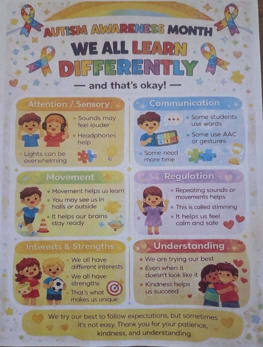 Autism Awareness Month flyer. 