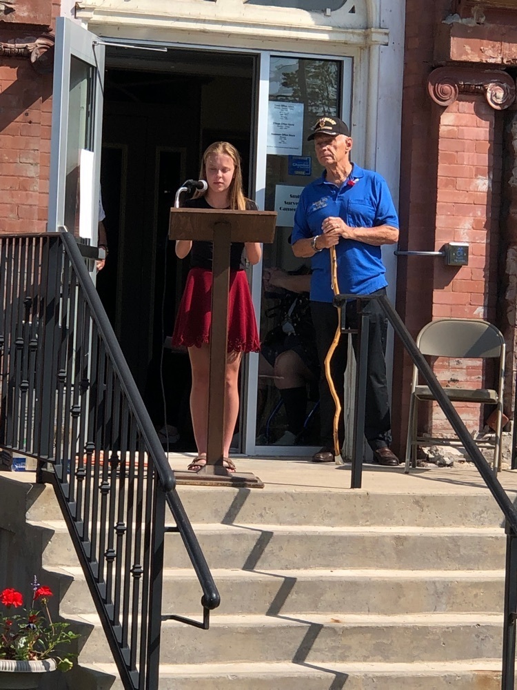 Jenna reading her poem